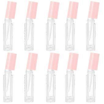 Leere, wiederbefüllbare Lipgloss-Tuben zur Aufbewahrung, 10 Stück rosa Lipgloss-Fläschchen