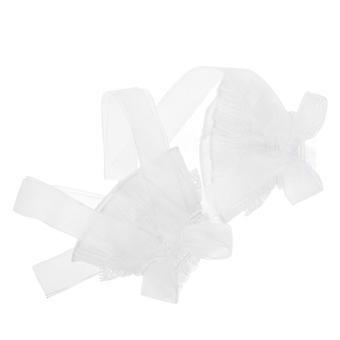 White Lace Wrist Cuffs 1Pair Sheer Fingerless Gloves for Women
