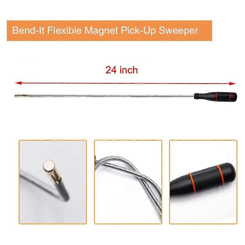 4 Pack Telescoping Magnet Pick-Up Tool Set,Retrieving Pickup Tools,Extendable Pick Up Tools,Bendable Spring Magnet Stick