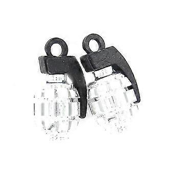 2pcs Covers / caps anti-dust of bicycle tire valve metal-silver