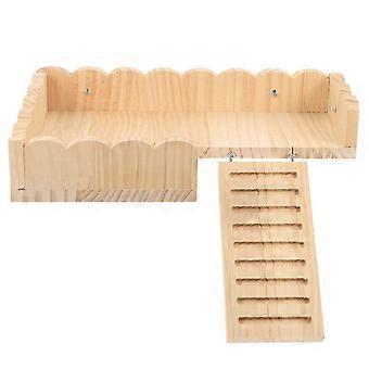 Meerschweinchenkäfig-Zubehör: Hamsterplattform aus Holz mit Leiter (2er-Set)