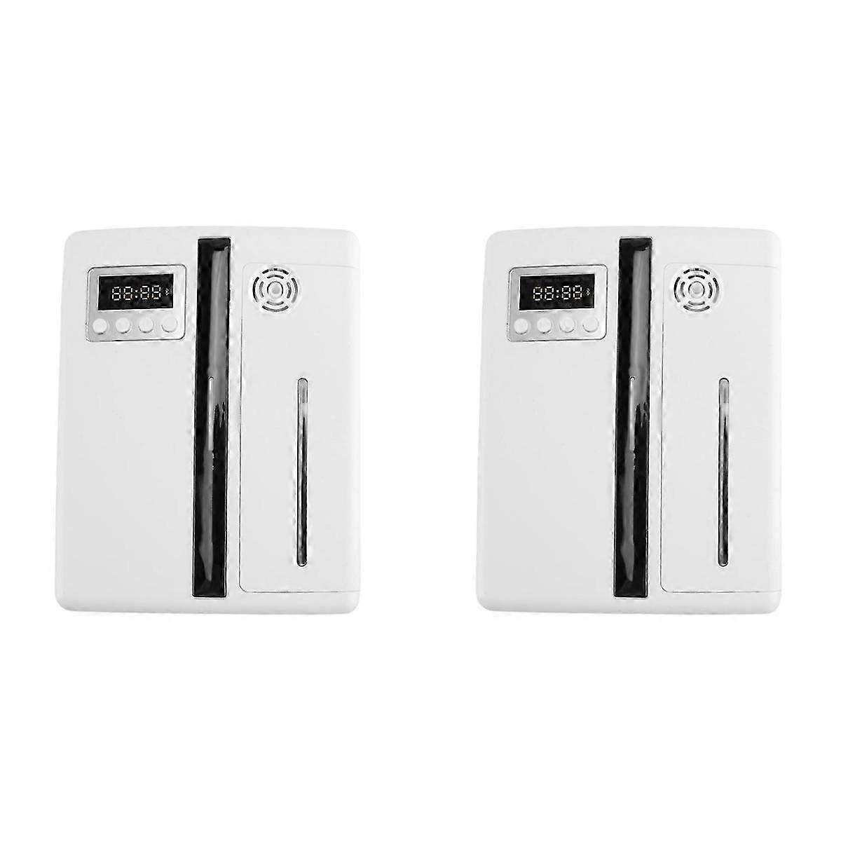 2 Pack 160ml Ultrasonic Aromatherapy Diffuser with Built-in Fan, LCD Display, Quiet for Bedroom, EU Plug