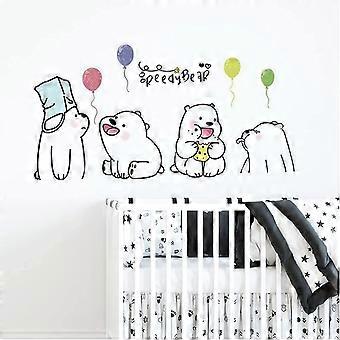 Mignon Lazy Bear Wall Stickers Chambre Enfants Bébé Chambres Décoration De Maison Art Dessins Animés Animaux Autocollants Nursery Papier Peint - -