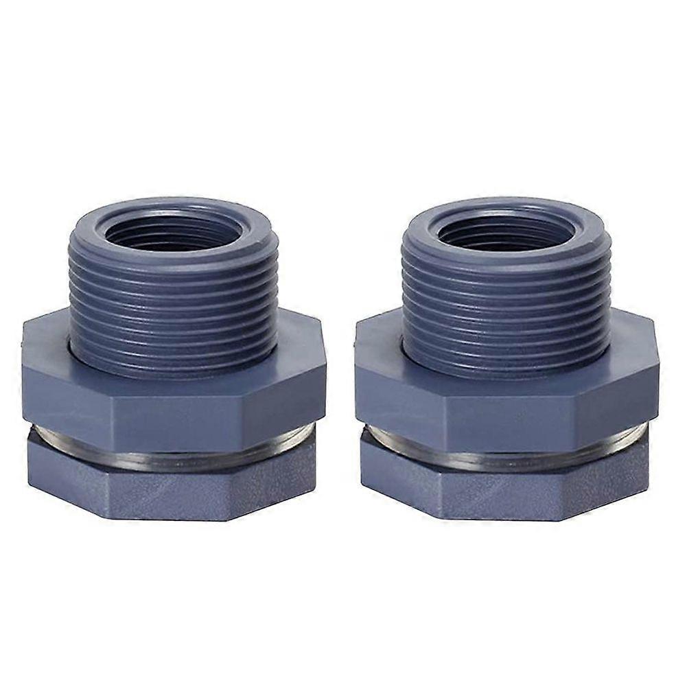 2Pcs PVC 3/4 polegadas rosca tanque de água adaptador de encaixe de anteparas com junta de vedação