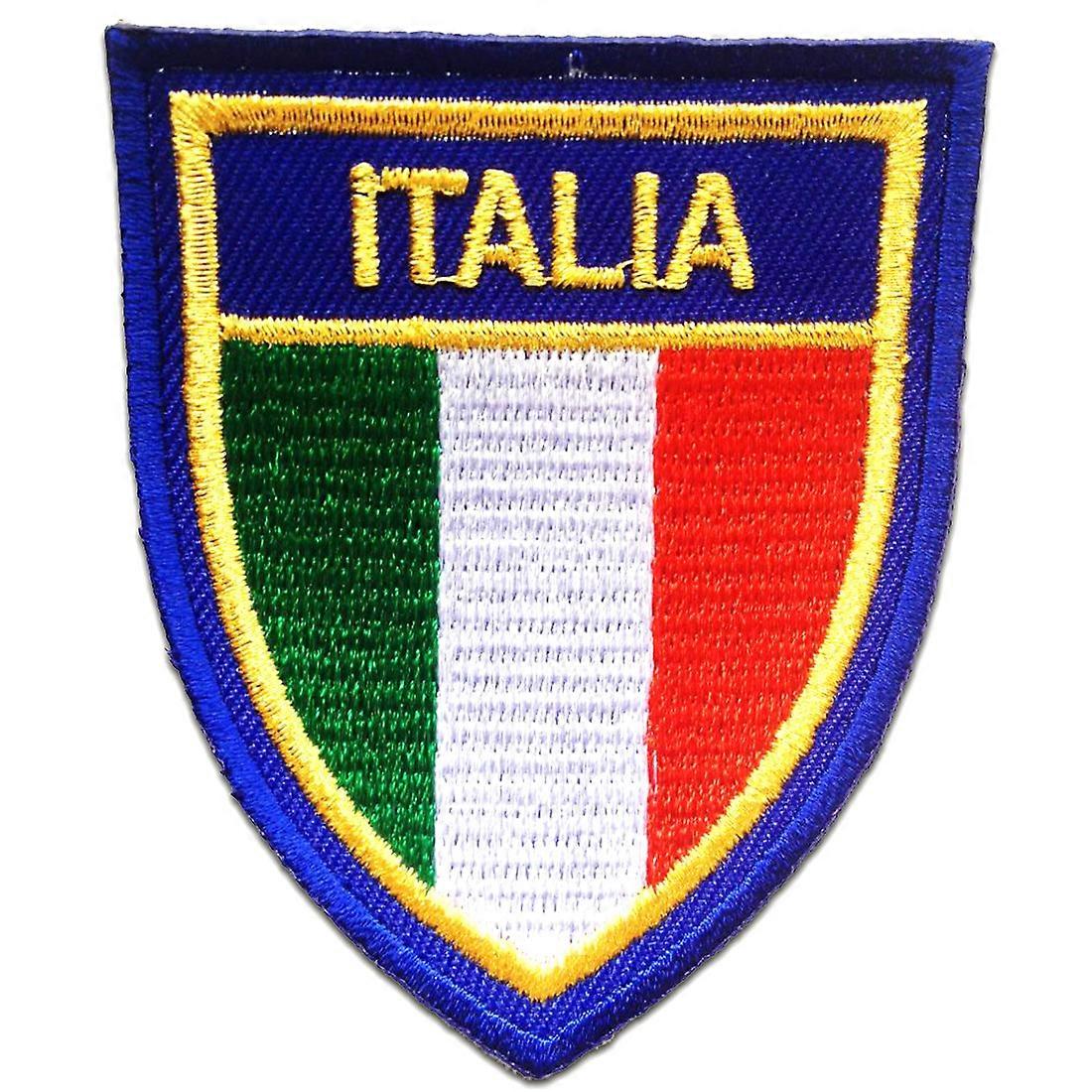 Patch / Iron-on patch - ITALIA Flag Flag Italy - blue - 6.0 x 7.4 cm - patch