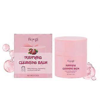 Strawberry Cleansing Cream - Diepe reiniging en voeding van de huid, zachte make-up remover, 50g | Effectieve hardnekkige make-up verwijdering, hydraterende en verzachtende formule