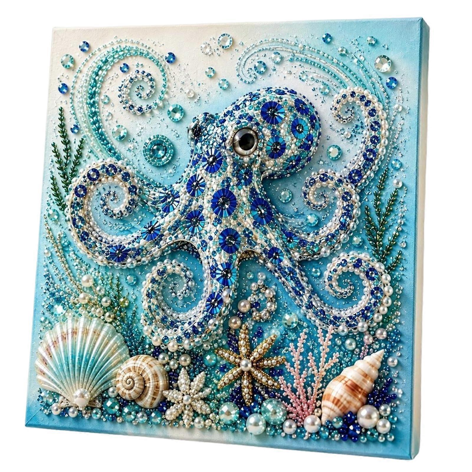 Kit de bricolage artistique sur le thème de l'océan avec des perles - Décoration élégante pour la maison et idée cadeau - Projet artistique apaisant pour la classe