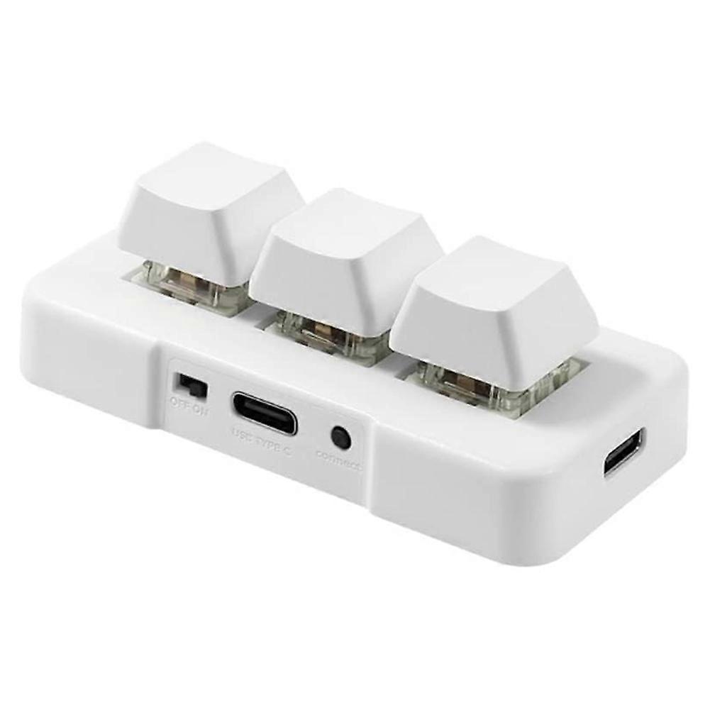 3 Keys Wireless Macro Keypad, RGB Mechanical Programmable Mini Keyboard USB 2.4G Bluetooth