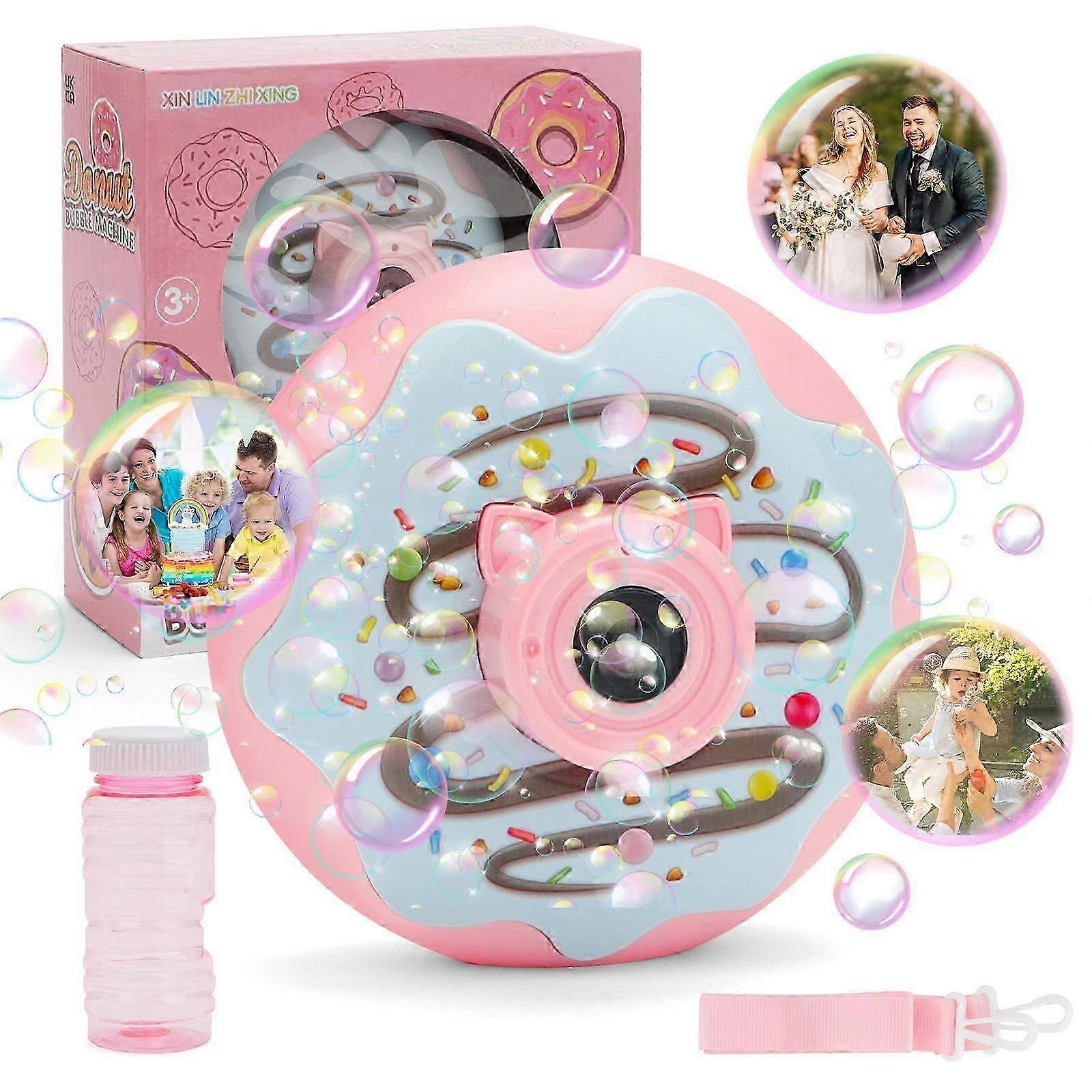 Magical Donut Camera Bubble Machine– Automatic Light-Up Bubble Blower