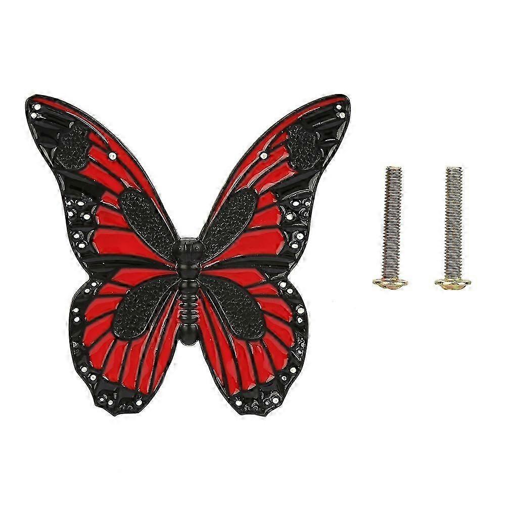 Drawer Pull Kitchen Cupboard Knobs Cabinet Wardrobe Handle (Butterfly shape) Black Red