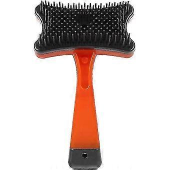 Pet Grooming Brush Dog Brush Cat Brush Self-cleaning Slicker Brush Pet Grooming Comb Pet Hair Cleaning Brush Cat Dog Brush (orange) (1pcs)