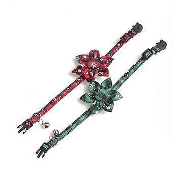 Dog and cat Christmas collar with buffalo plaid