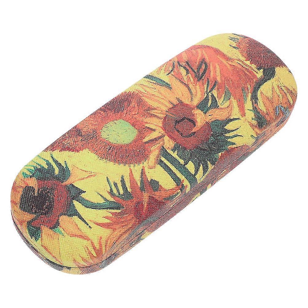 Portable Multi-Functional Hard Glasses Case for Storage Sunflower Pattern Case