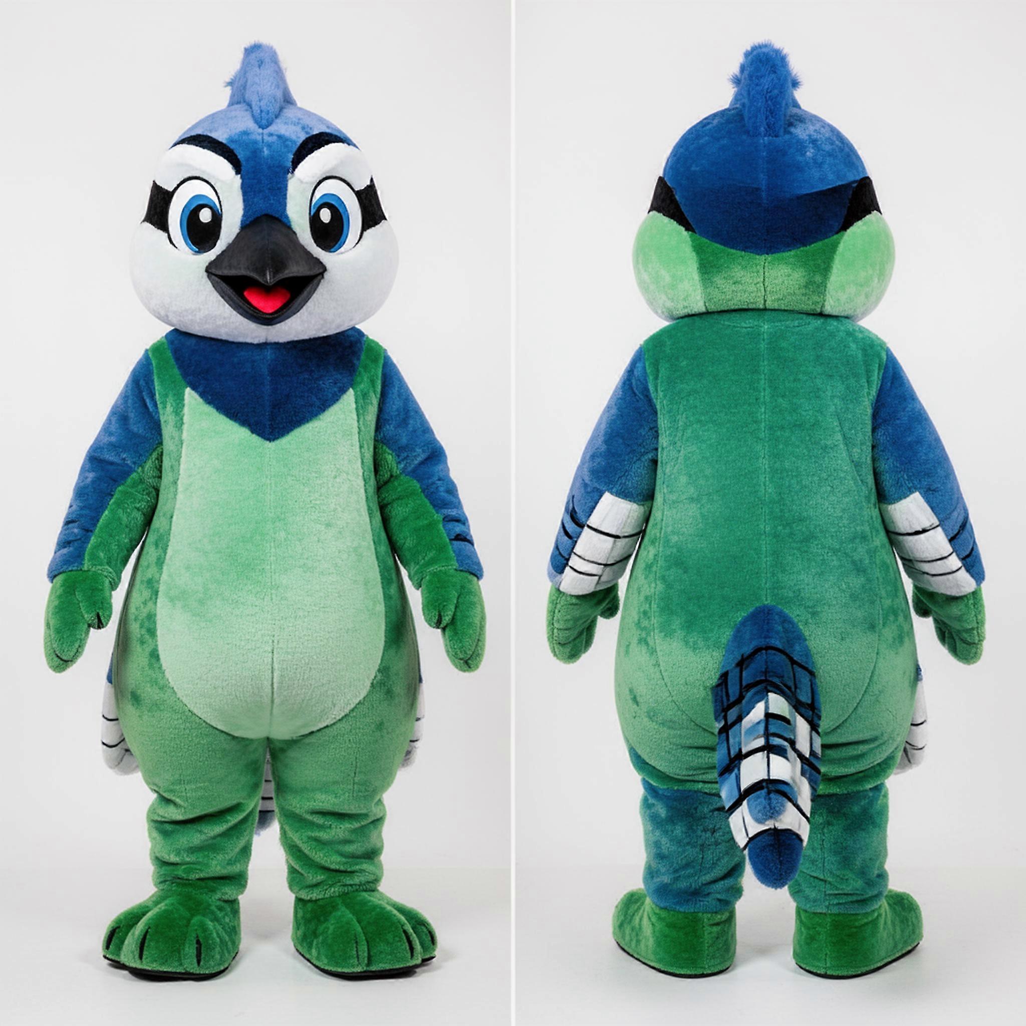 MASTICOT Vibrant Teal Feathered Blue Jay Mascot