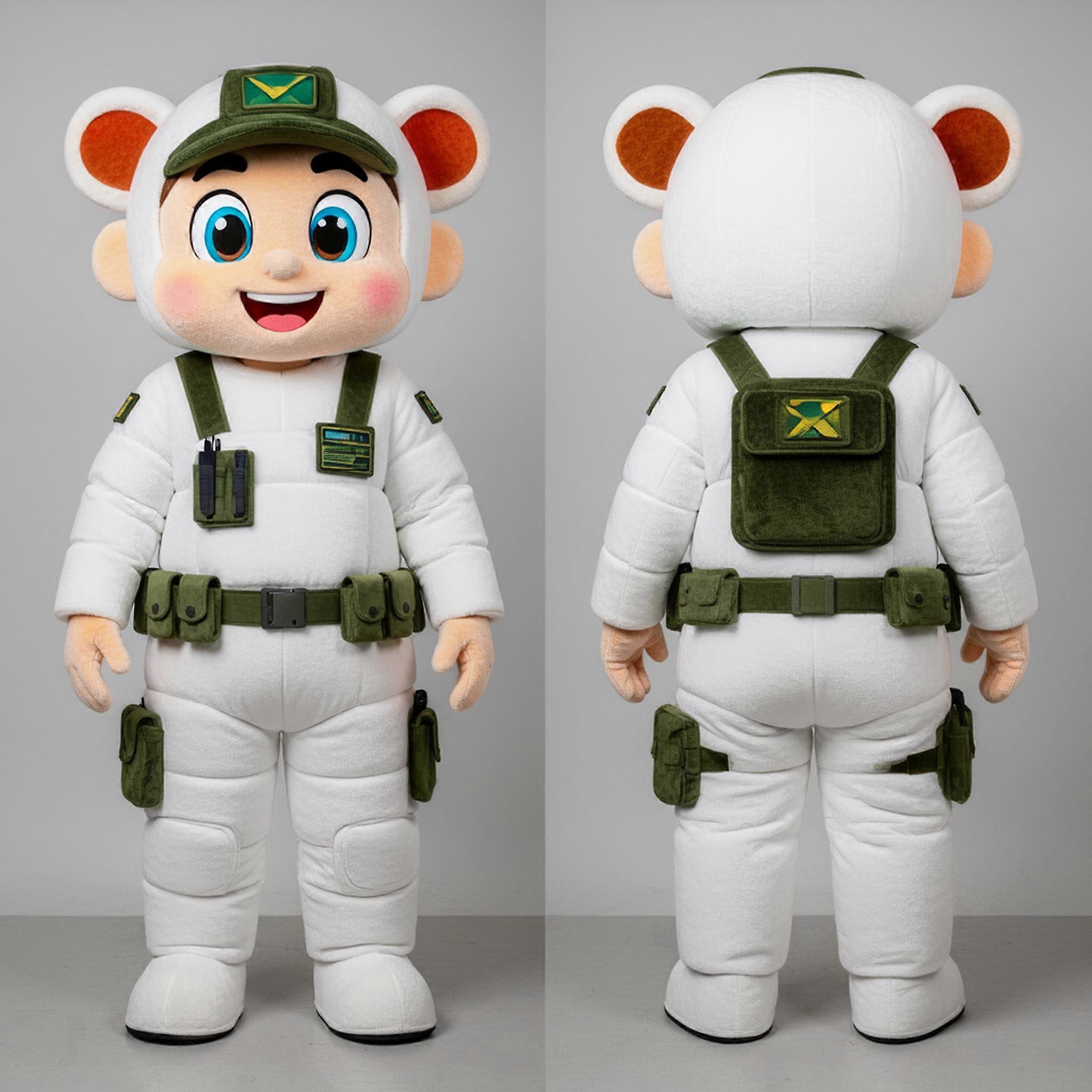 MASTICOT White Velvety Padded Commando Mascot