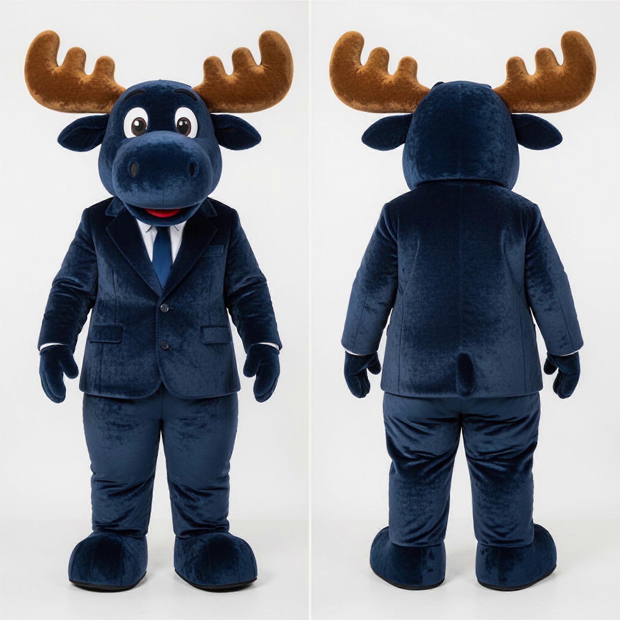 MASTICOT Navy Blue Velvety Moose Mascot