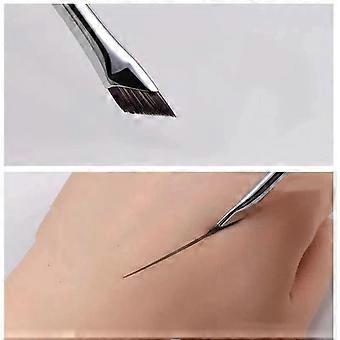 Travel Size Blade Eyeliner Brush Thin Fine Angled Flat Eyebrow Brush Portable Undereye Detail Brush for Outdoor Makeup Quick Touch Up