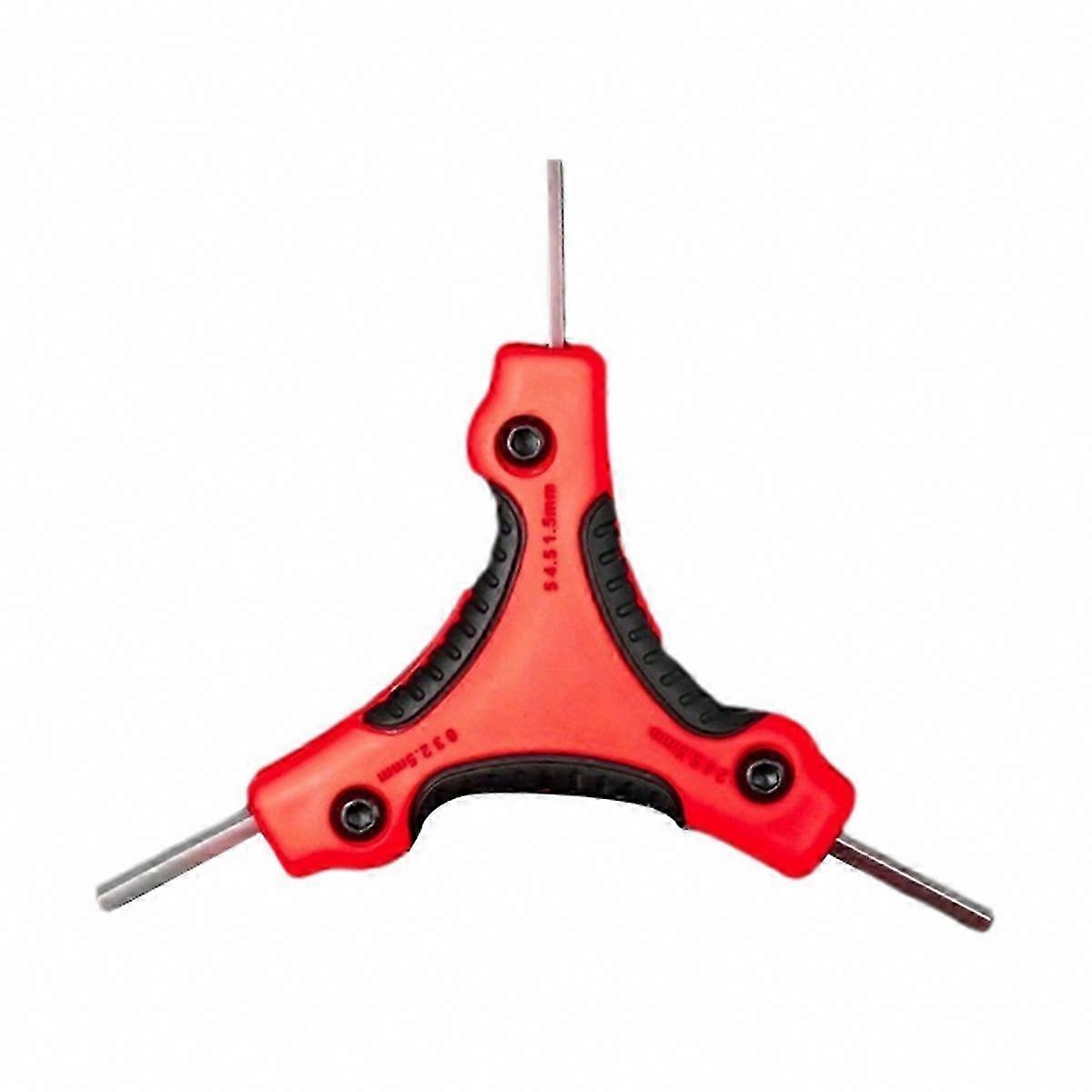 Red Portable Folding Hexagonal Star Key Screwdriver Tool