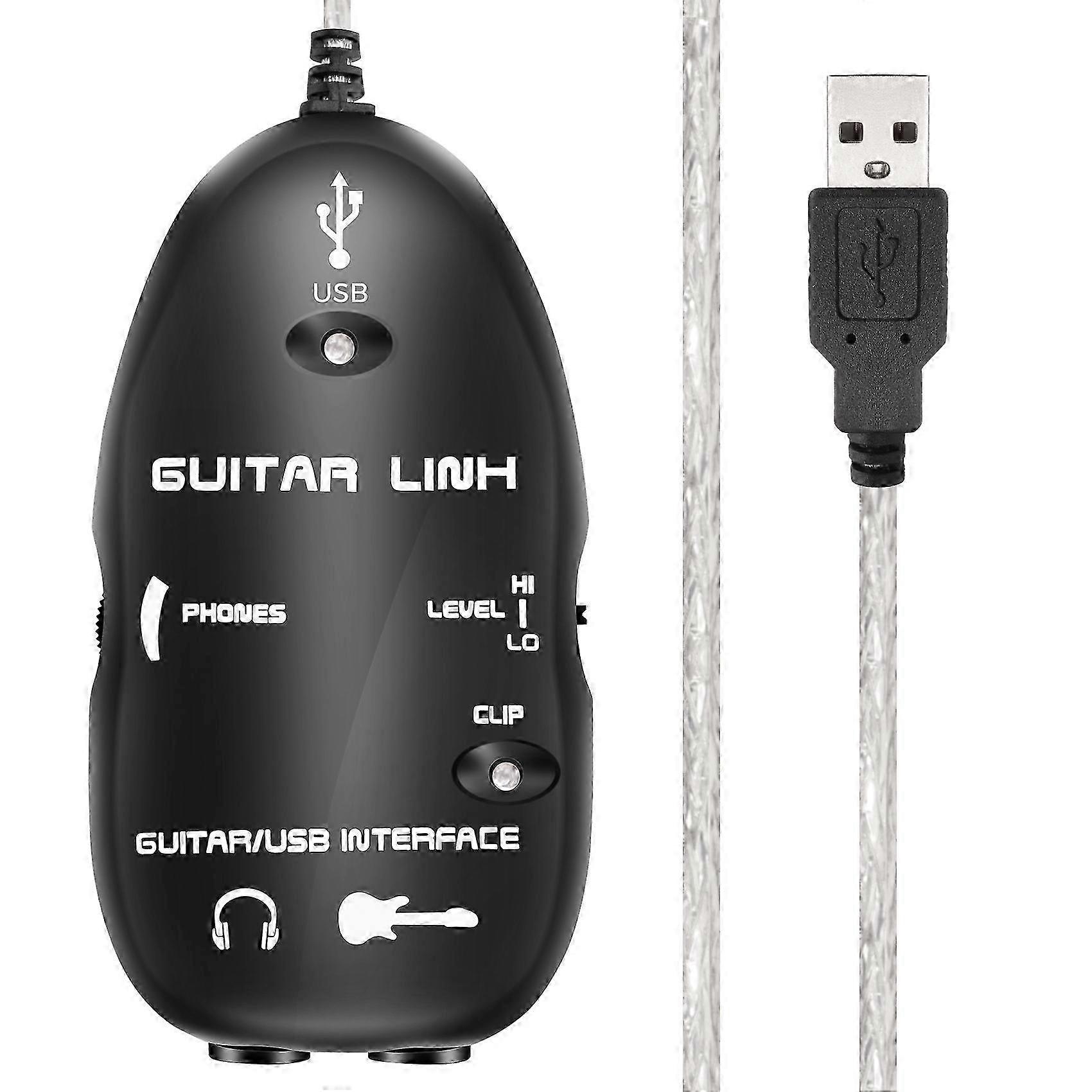 Guitar to USB Interface Link Cable Adapter MAC/PC Recording CD Studio Laptop