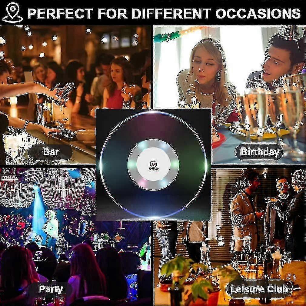 LED coasters for drinks 6, Ultra-thin LED coasters with lighting