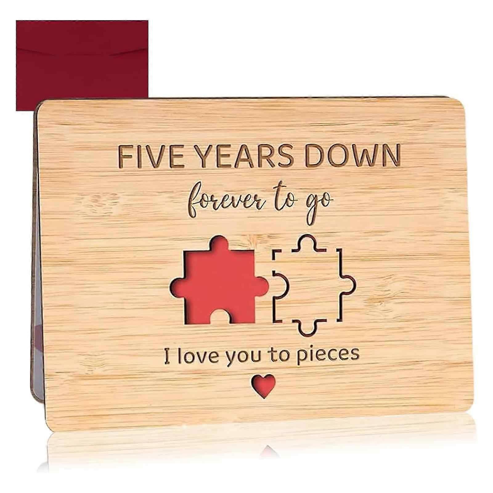 Bamboo Five-Year Anniversary Card Handmade