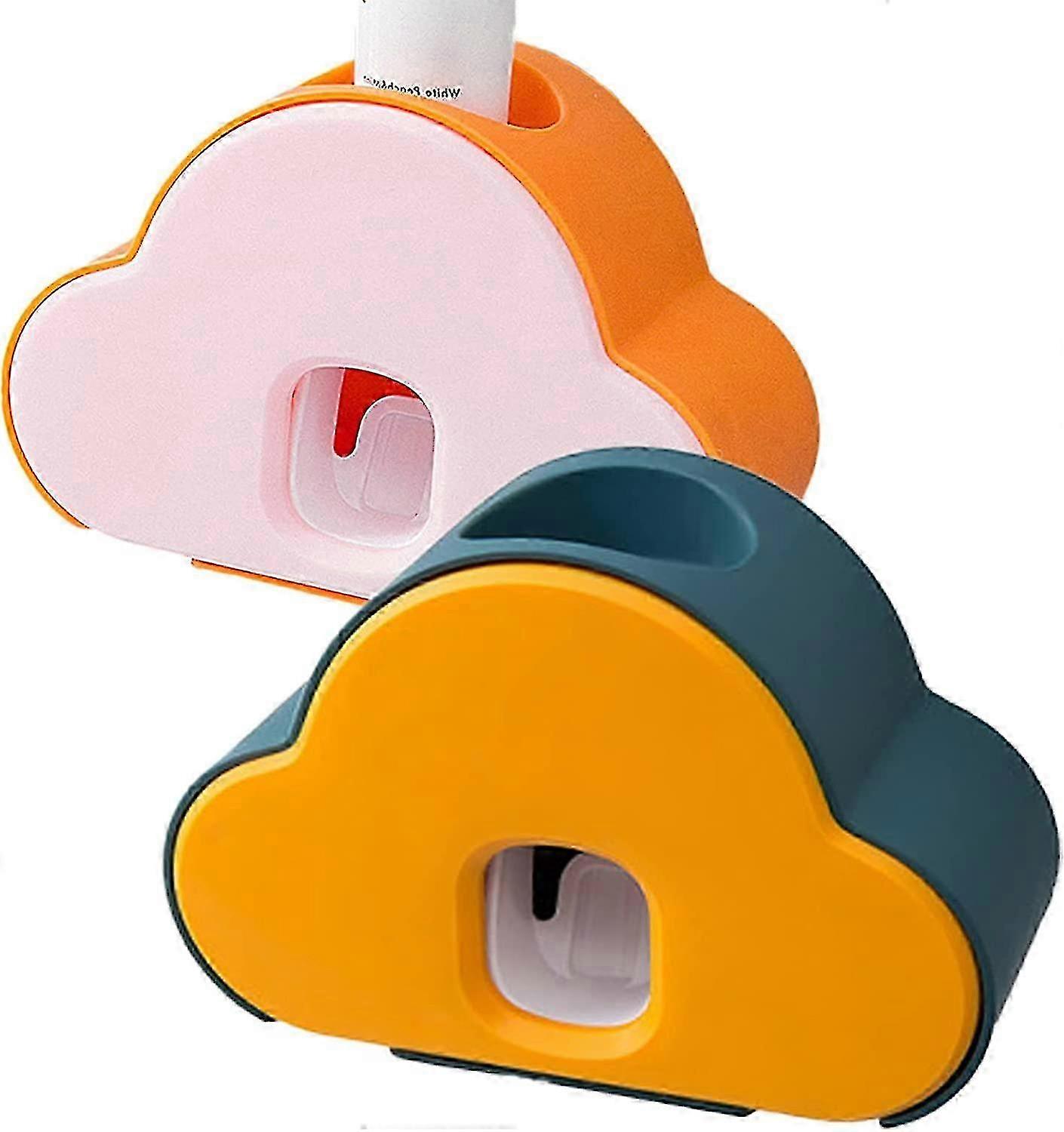 2PCS Automatic Toothpaste Dispenser,Wall Push Toothpaste Child Toothpaste Dispenser Toothbrush Toothpaste Squeezer