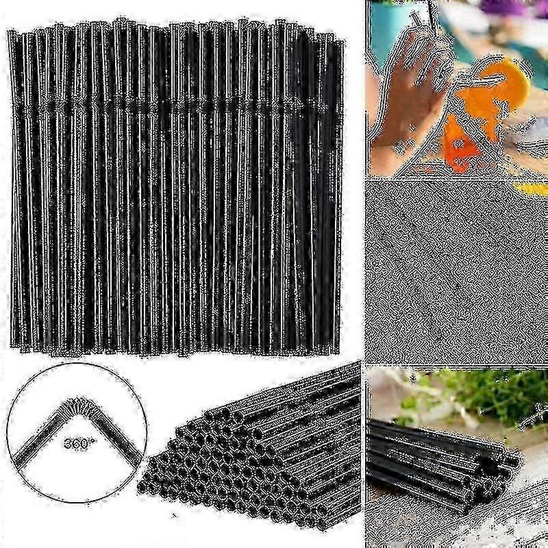Flexible Black Plastic Drinking Straws