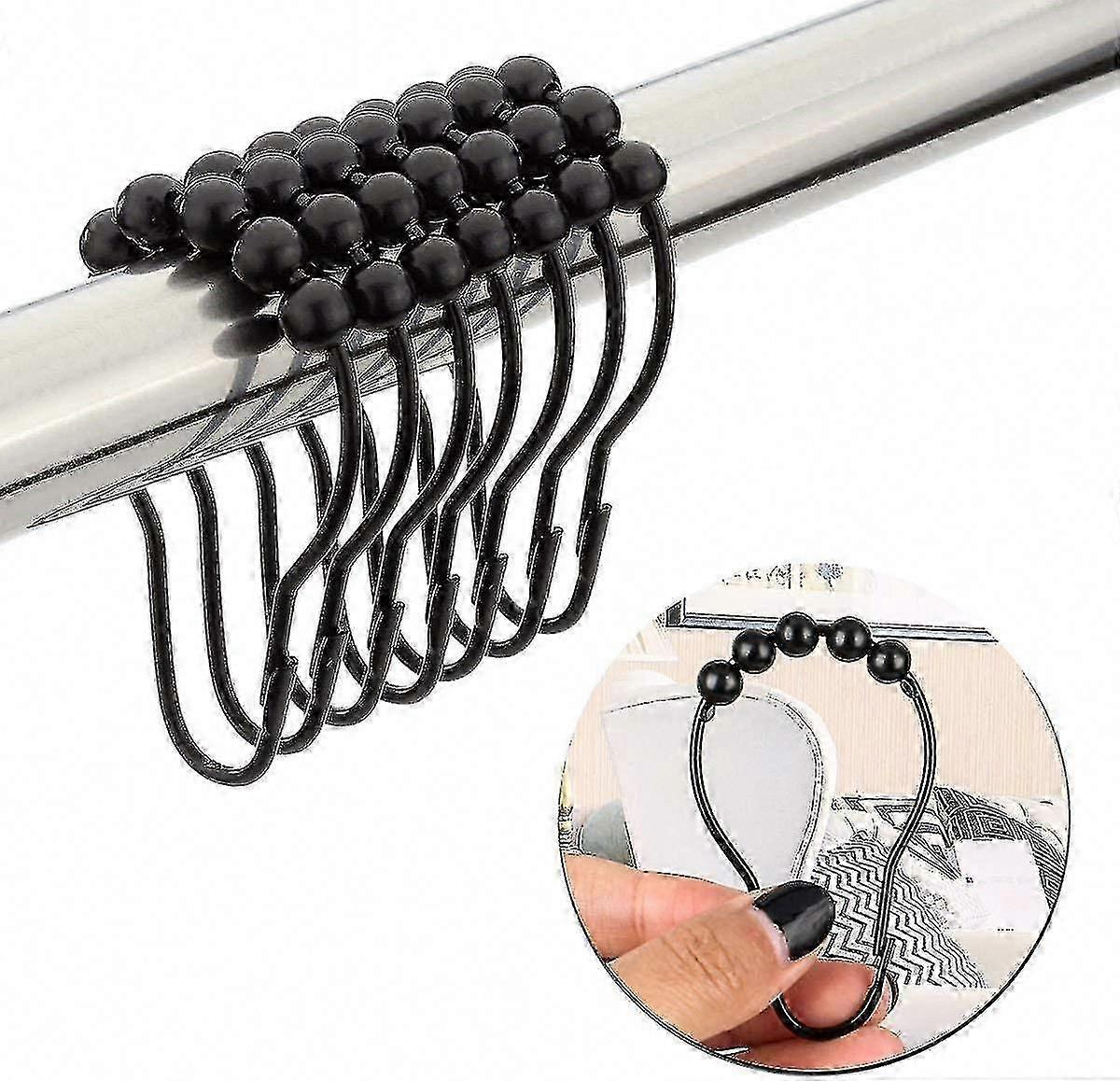Black 304 SS Shower Hook Set