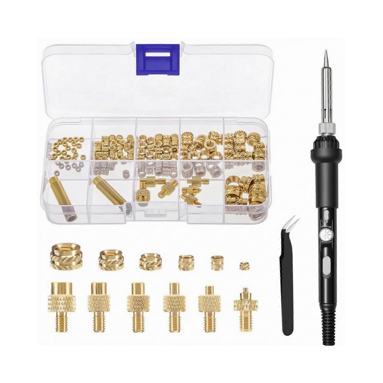 Heat Sets Insert Tool Kit Interchangeable Heads Insert Nut Soldering Iron