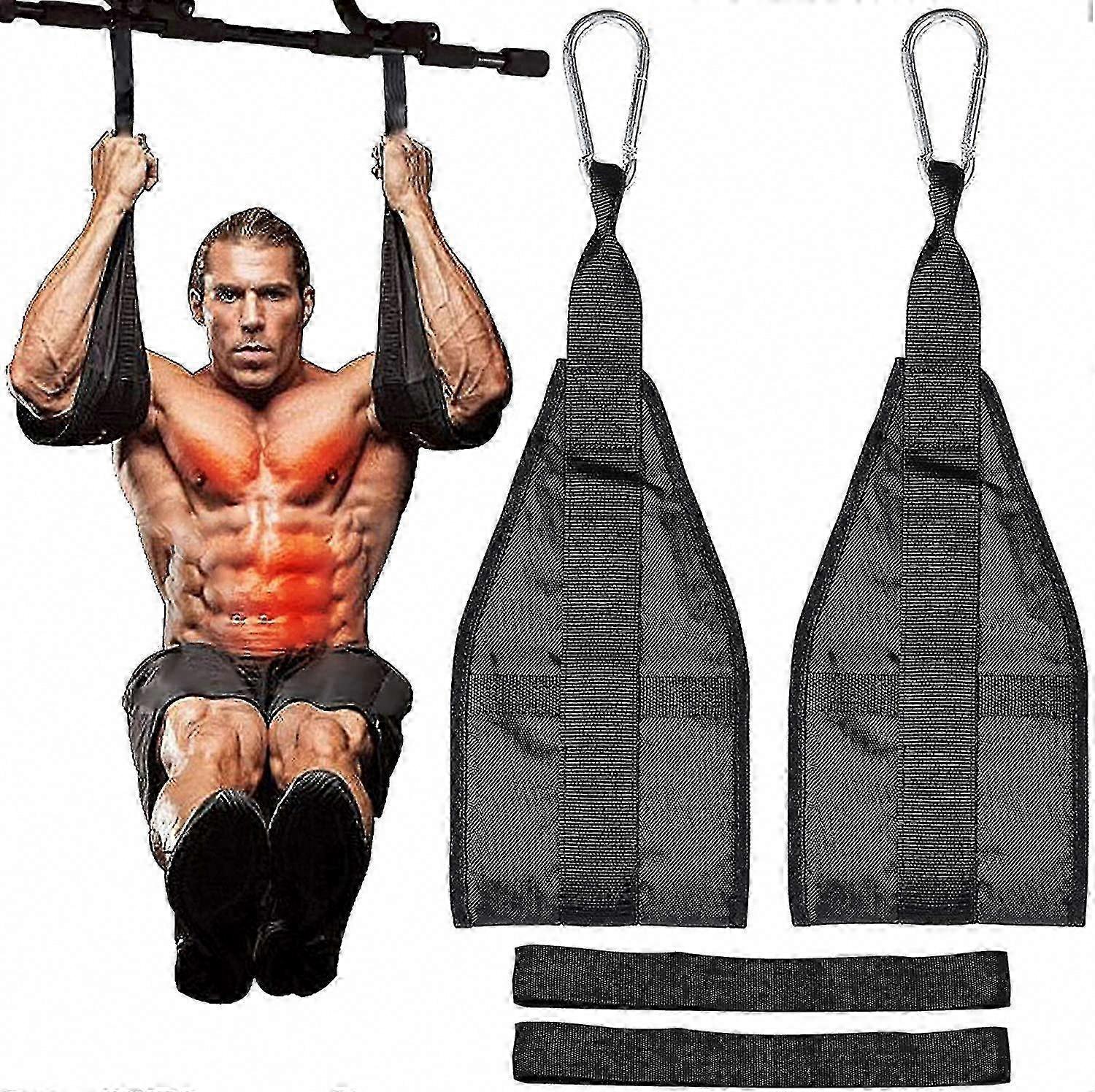 Abdominal Muscle Training & Pull-Up Strap with Pad and Adjustable Elbow Support
