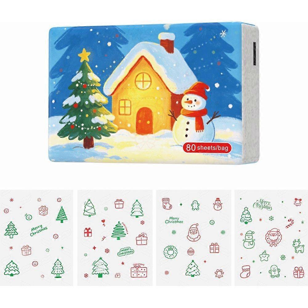 Compact Festive Four-Ply Holiday Tissues