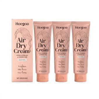 3x Air Dry Cream 100g - Lightweight Curl Defining Styling Cream for Silky Waves & Frizz Control - with Castor Oil & Coconut Oil for All Curl Types