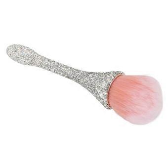 White Nail Dust Brush with Soft Nylon Bristles and Ergonomic Glitter Handle for Nail Art Cleaning-spai