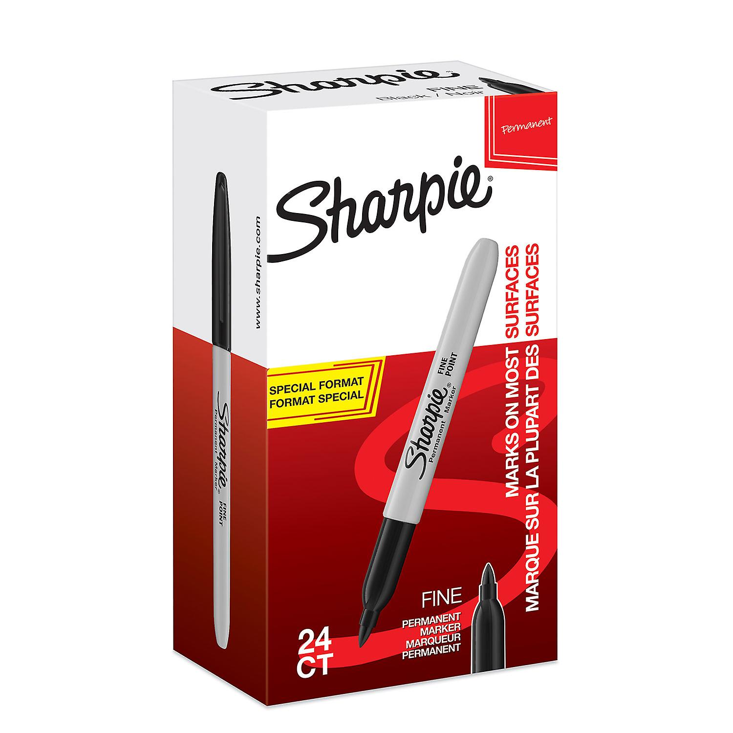 Sharpie Fine Point Black Permanent Marker, Pack of 24