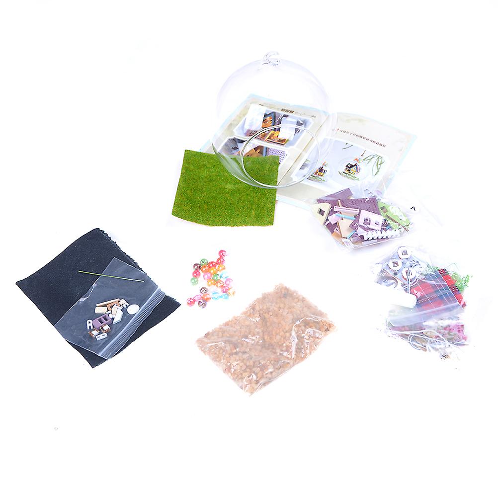 1 Set Diy House Glass Ball Flying Cabin Toy Pixar Film Up Model With Mini Furnitures