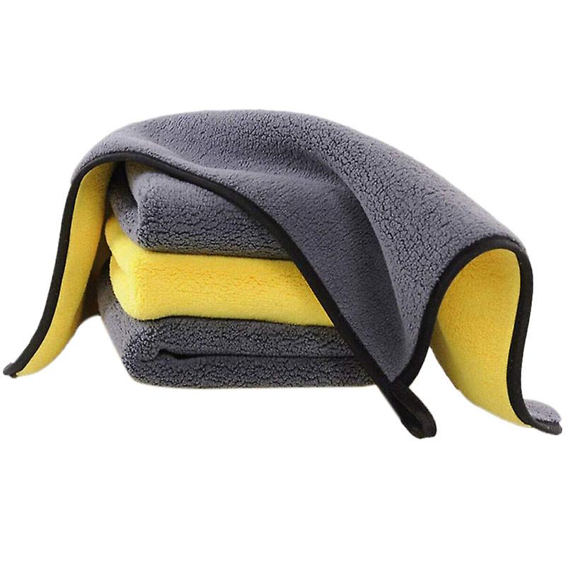 4 Pack Premium Ultra Thick Plush Microfiber Towel, Professional Double Layer Super Thick Microfiber