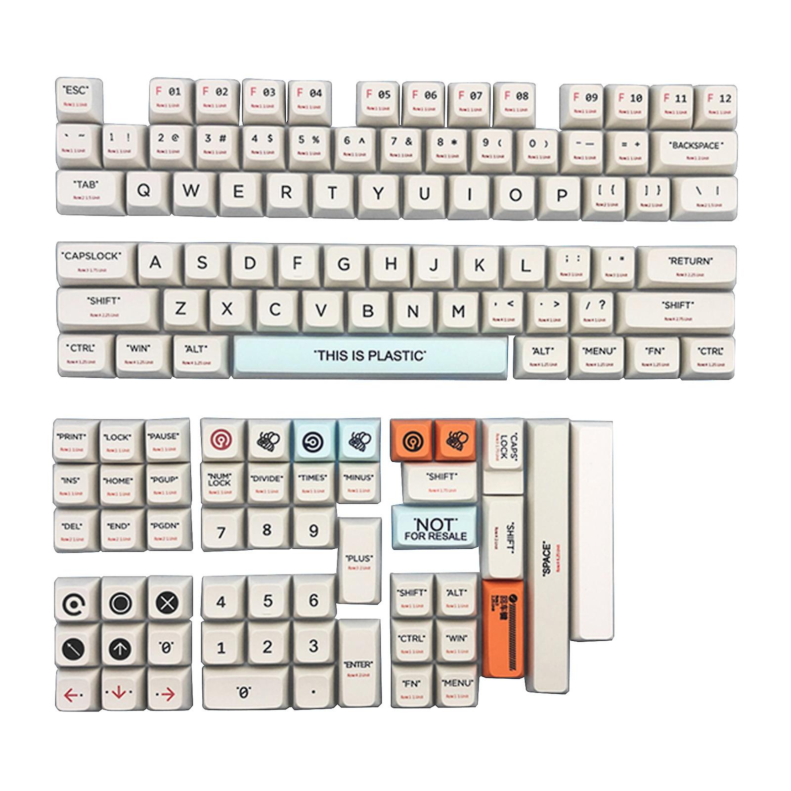126Keys/Set Dye Sublimation Keycap XDA Profile Mechanical Keyboard PBT Keycap