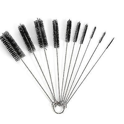 10 stk rustfritt stål nylon rengjøring børste