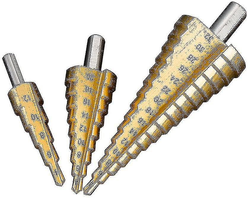 3pcs Stepped Countersink Drill Bit, Tapered Drill Bit Stepped Countersink Steel Ladder,hss 4-12 / 4-