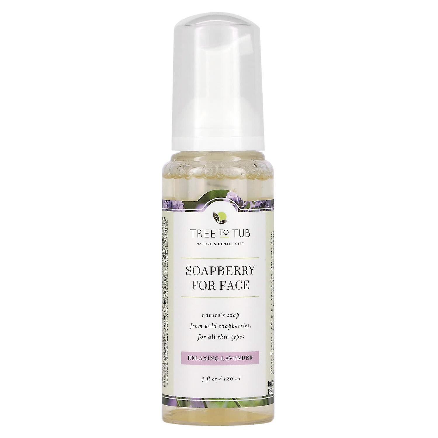 Tree To Tub, Soapberry Gentle Foaming Face Wash Cleanser, Moisturizing, pH Balanced for Dry, Sensiti