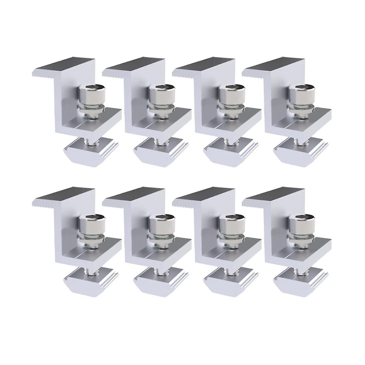 Pack of 8 Solar Module Brackets, Solar Panel Holder, End Clamp, Adjustable, Fixing Solar Module Hol