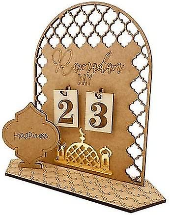 تقويم رمضان ، تقويم عيد مبارك ، تقويم مجيء عيد مبارك ، تقويم العد التنازلي المصنوع من الزخرفة الخشبية