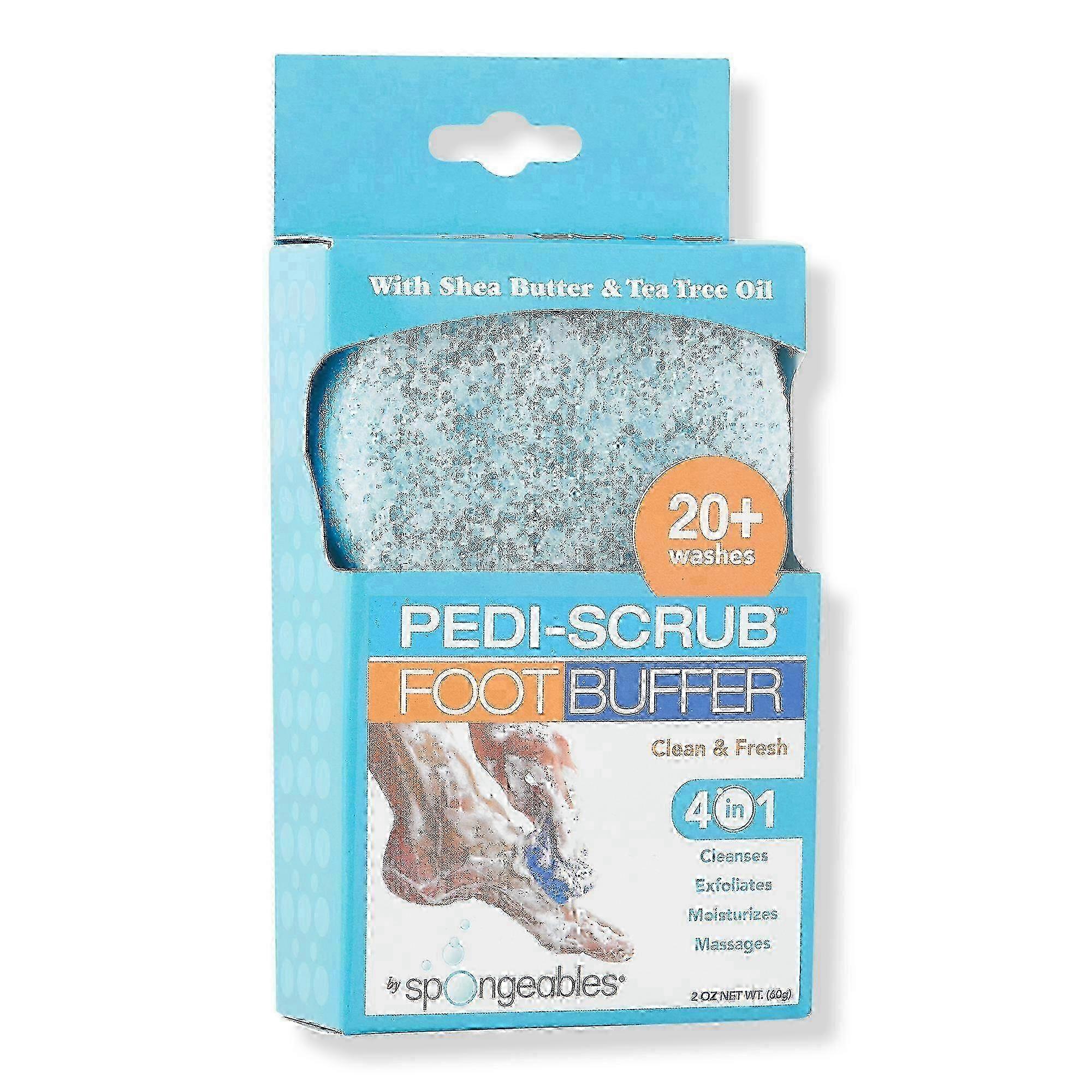 Spongeables Pedi-scrub In A Sponge Foot Buffer 20+, Clean & Fresh, 2 Oz