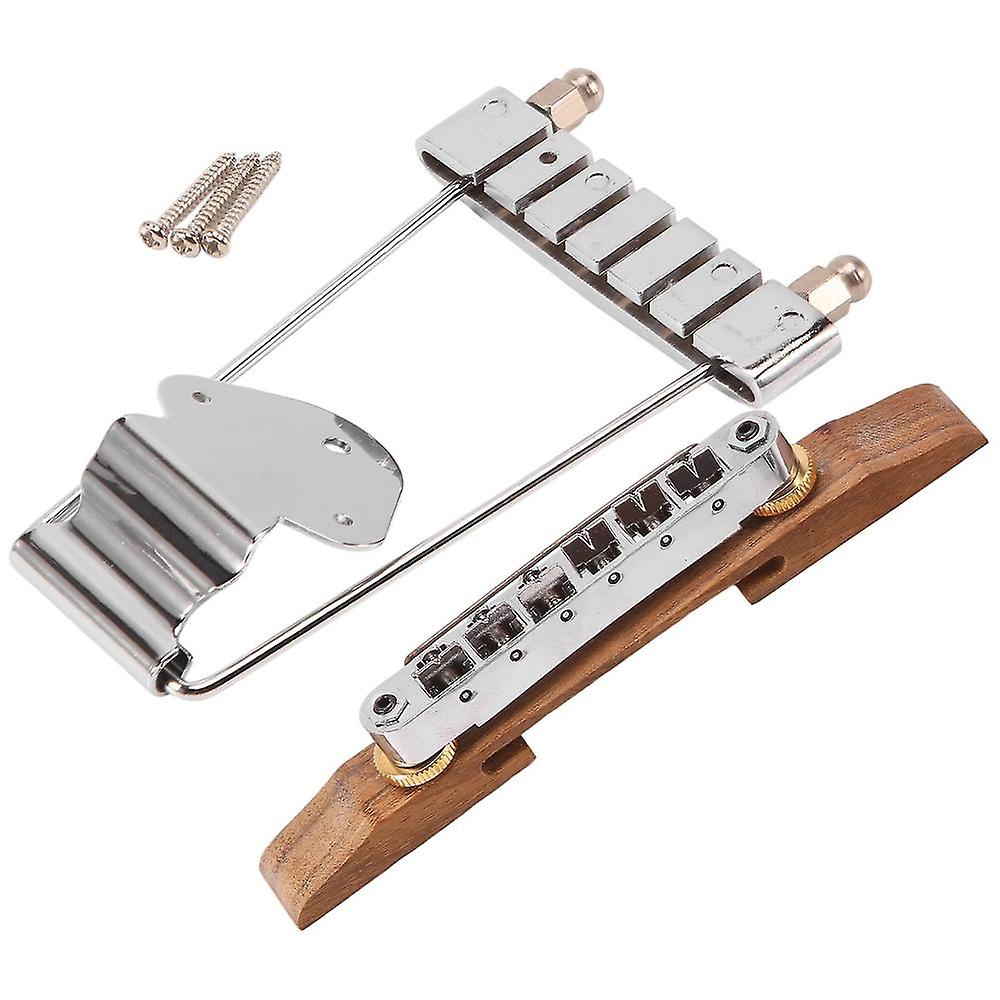 Elgitarrbro Justerbar Rosewood Base Bridge Tailpiece Set för jazzgitarrtillbehör