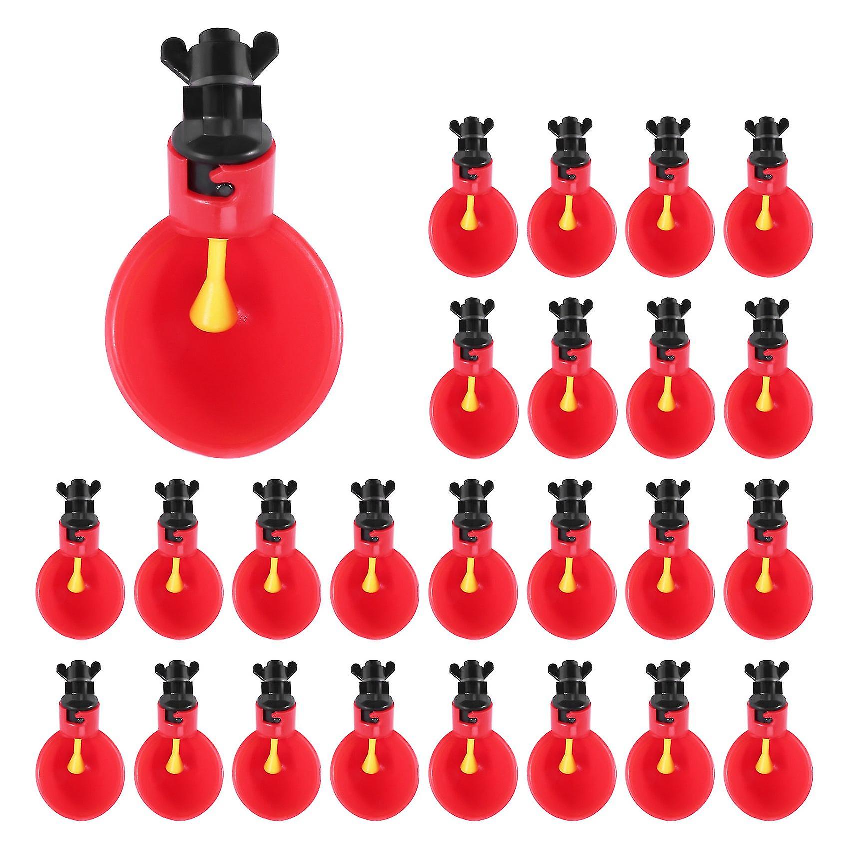 24pcs Feed Automatisk Bird Coop Fjærkre Kylling Drinker Vann Drikkekopper Husdyr Drikke Cup