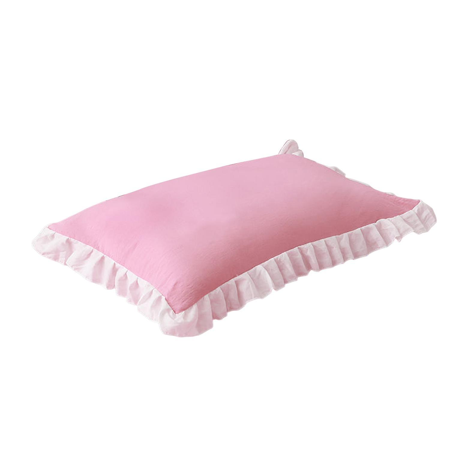 ZHOUBA Pillow Case Washable Tear Resistant Non-fading Princess Style Lace Trim Ruffle Pillow Cushion