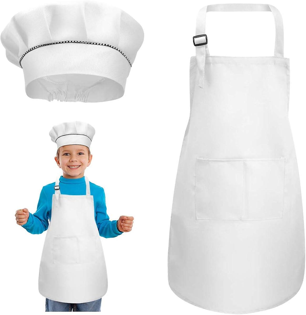 Kids Chef Apron Set - Adjustable Cooking Apron With Pockets