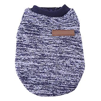 Fashion Dog Cat Sweater Coat Jacket Autumn & Winter Pet Clothes（navy blue M）