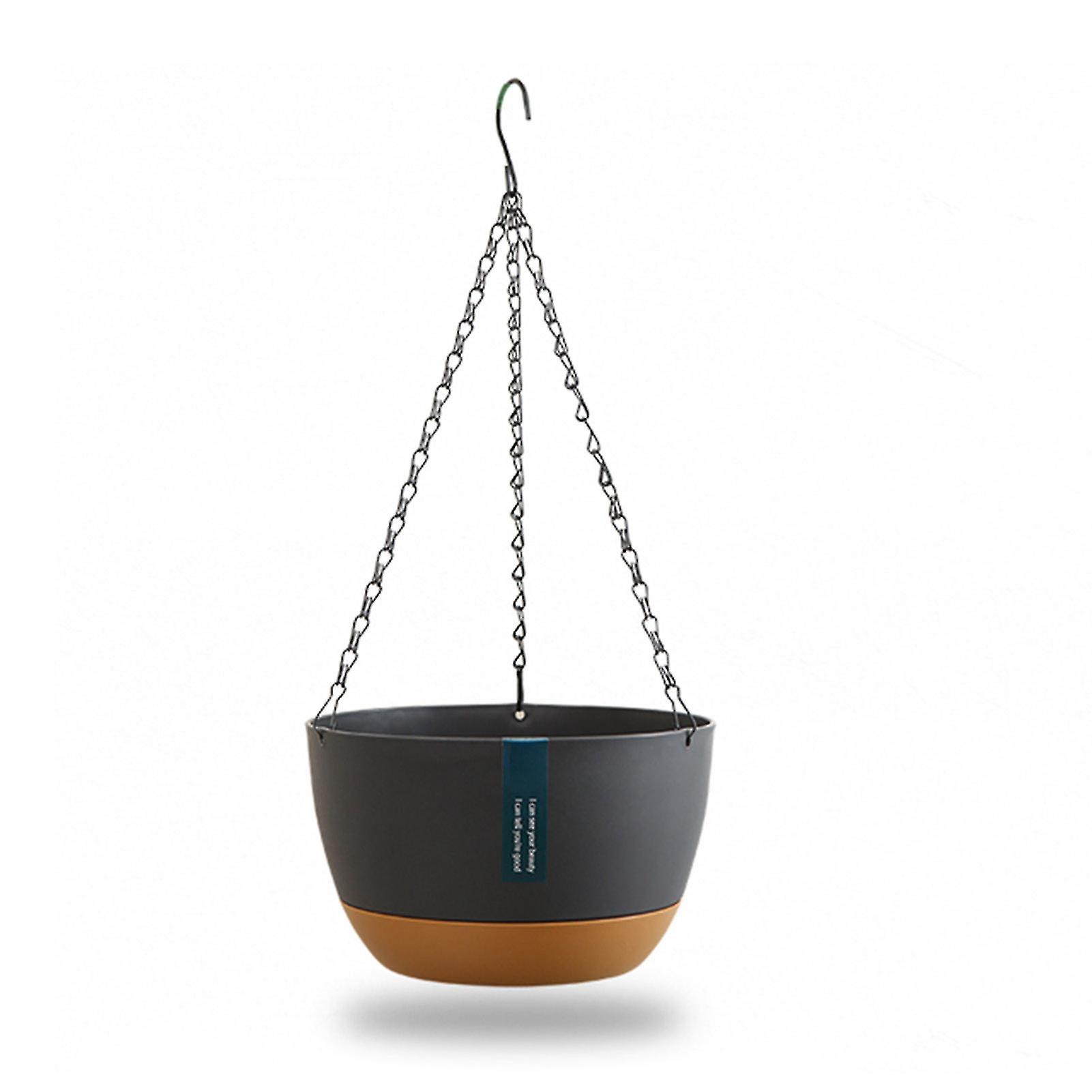 Hanging Double Chain Planter with Auto Water Basin S/M/L, 5 Colors