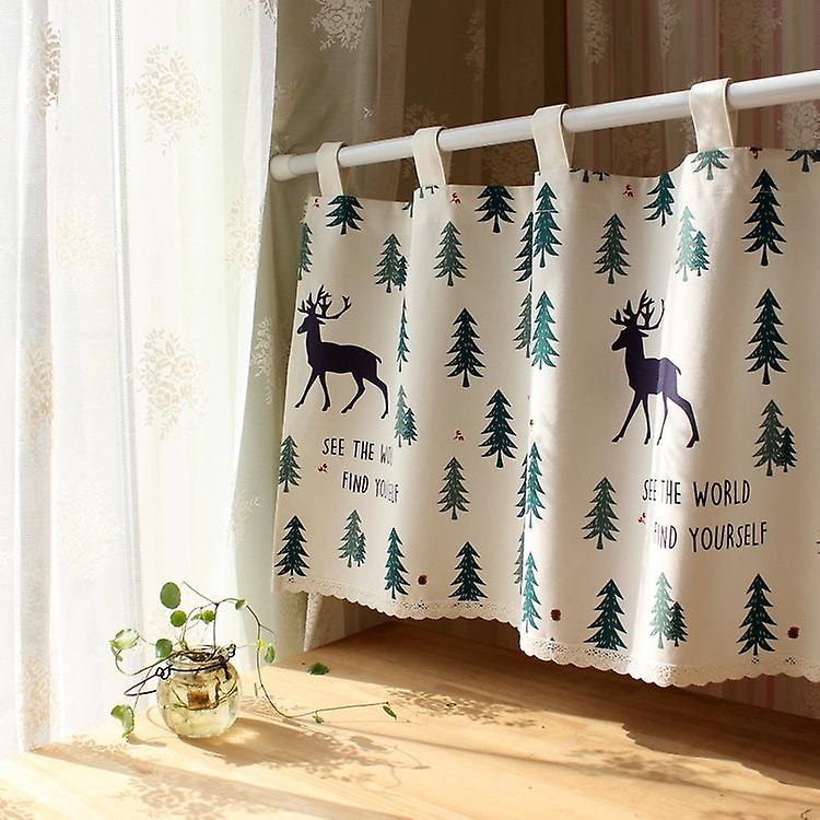 Kjøkkenstoff korte gardiner